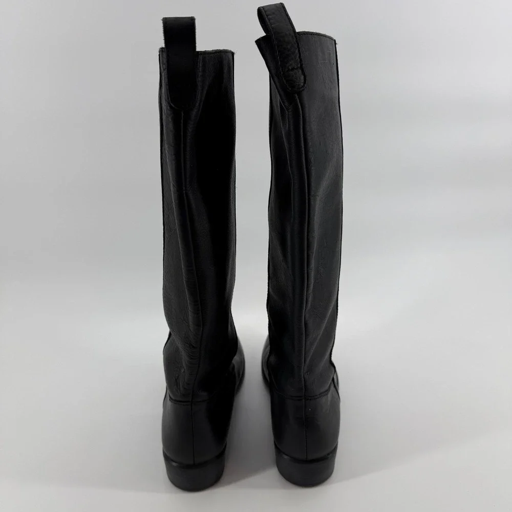 Zigi Soho Layla Boots Black Leather Womens size 8.5 Lavorazione Artigiana